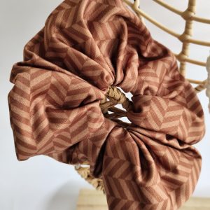 Geometric Herringbone Oversized Scrunchie