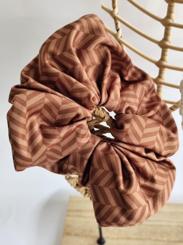 Geometric Herringbone Oversized Scrunchie