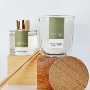 Σετ Δώρου "Tropical Paradise" - Φυτικό Κερί Σόγιας & Reed Diffuser με Άρωμα Tropicana
