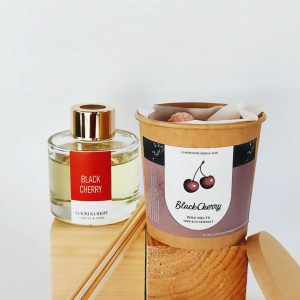 Σετ Δώρου με Wax Melts Box 100γρ και Reed Diffuser 100ml με Άρωμα Black Cherry